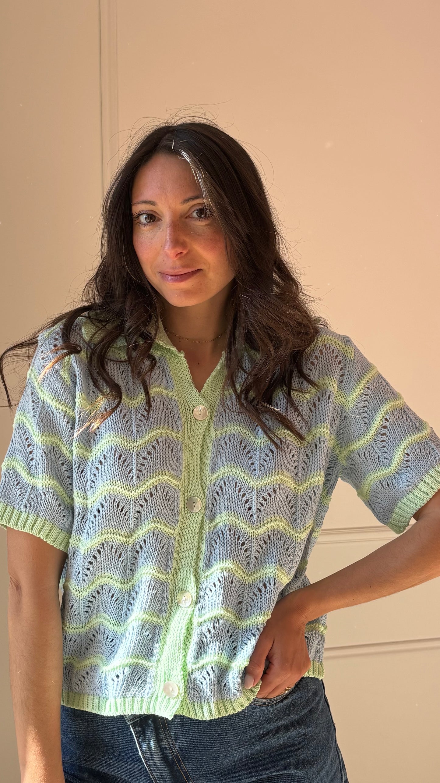 Gilet LOULOU - Vert/Bleu