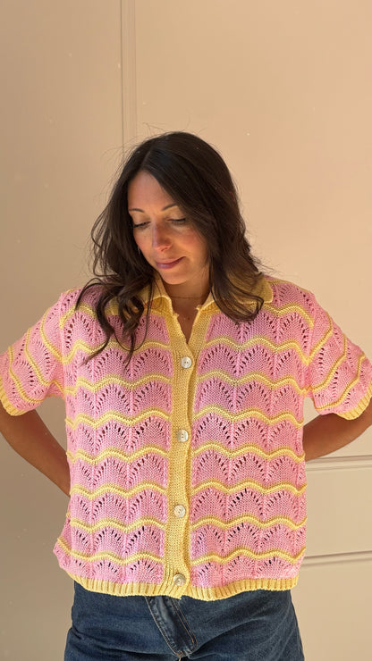 Gilet LOULOU - Jaune/Rose