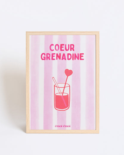 Affiche " Coeur Grenadine" - EMOI EMOI