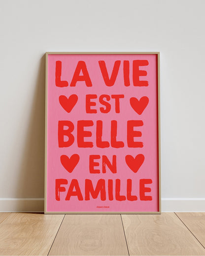 Affiche "La vie est belle en famille" - EMOI EMOI
